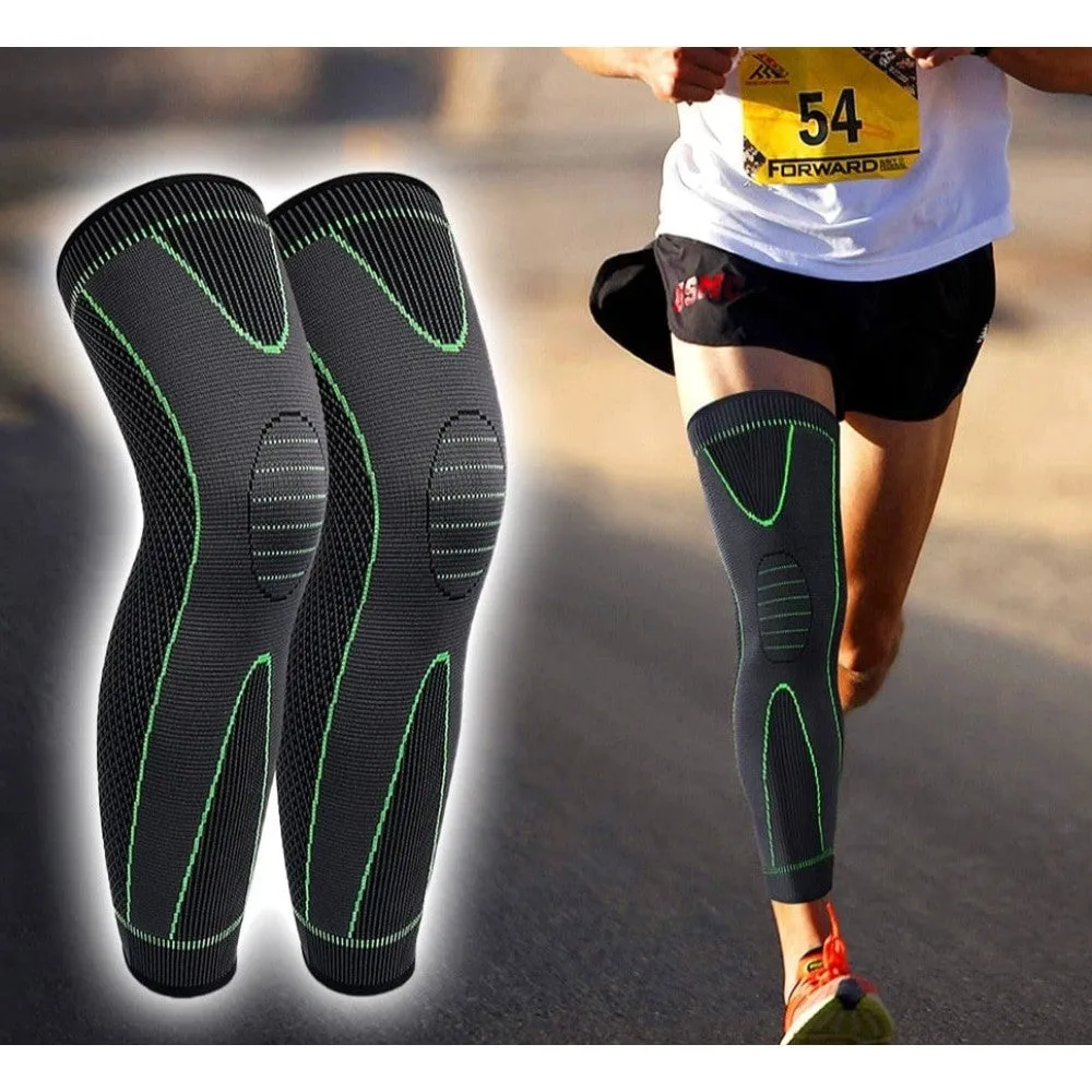 1pair Full Leg Compression Knee Sleeves Protector for Weightlifting Arthritis Joint Pain Relief