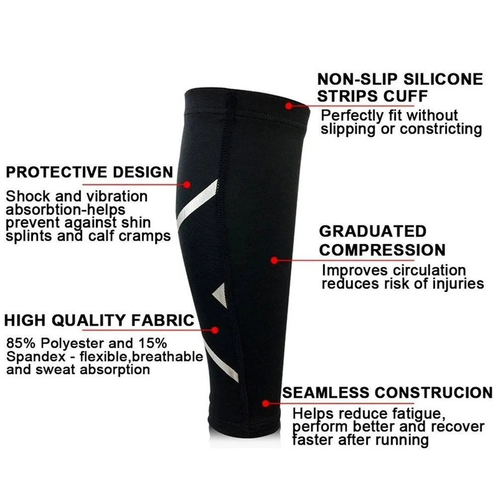 2 Pcs Calf Compression Leg Sleeves for Calf Pain Relief for Running Cycling Training