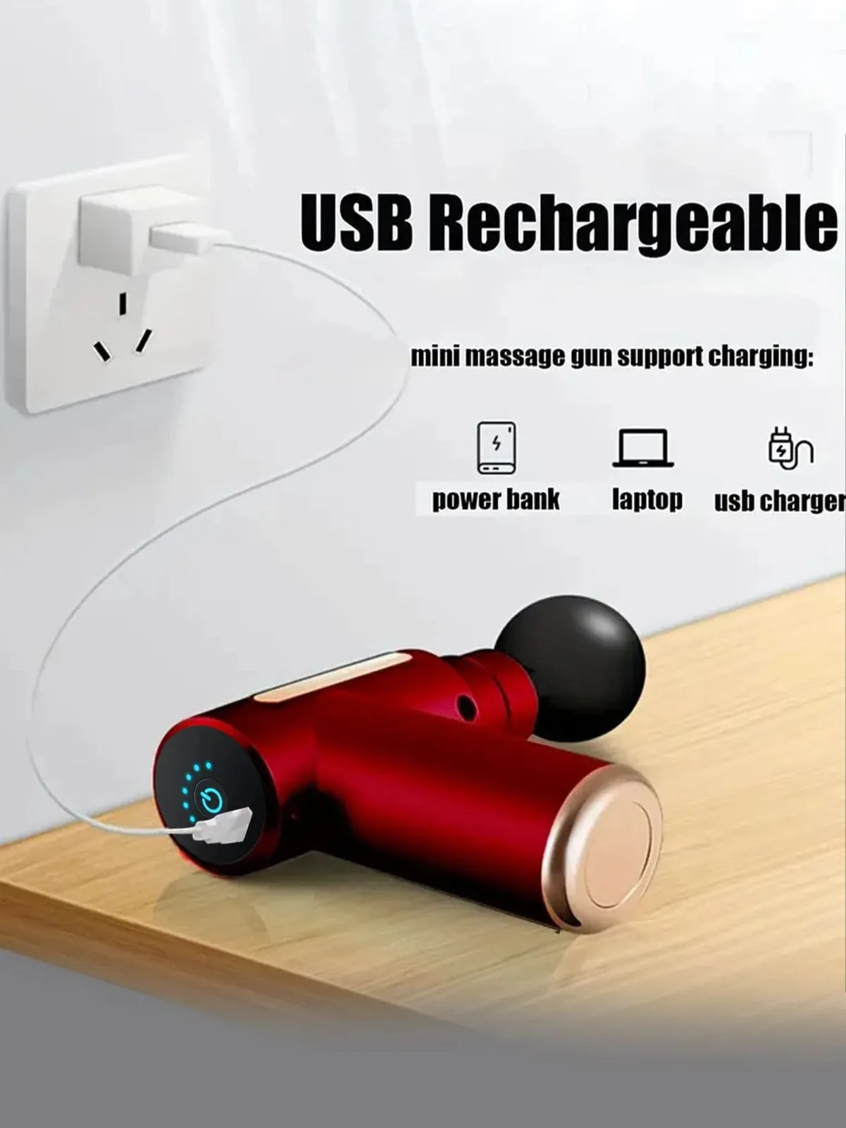 4-Speed Massage Gun | 4 Heads | Chargeable Handheld Deep Tissue Massager