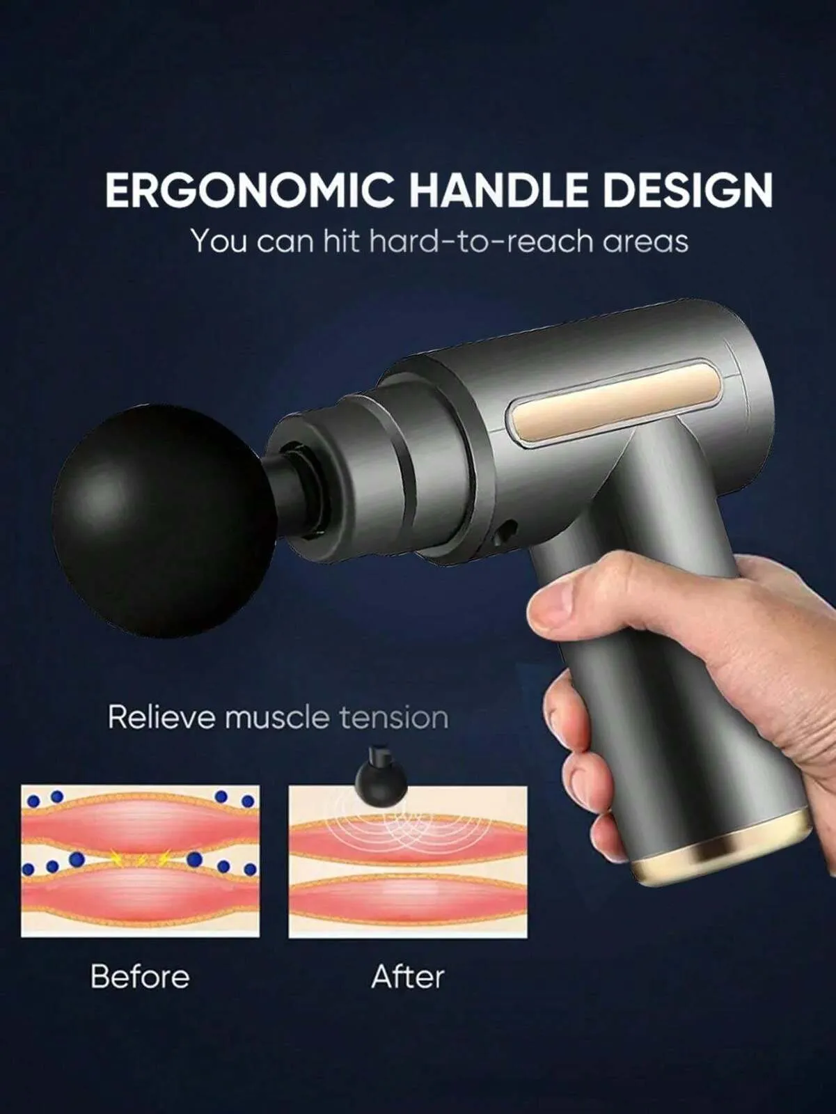 4-Speed Massage Gun | 4 Heads | Chargeable Handheld Deep Tissue Massager