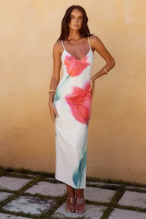 Emera Midi Dress - Red Flower