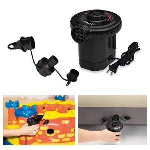 Intex Electric Pump Air Inflator Deflate 3 Nozzles Bed Mattress Toy 110 120V AC