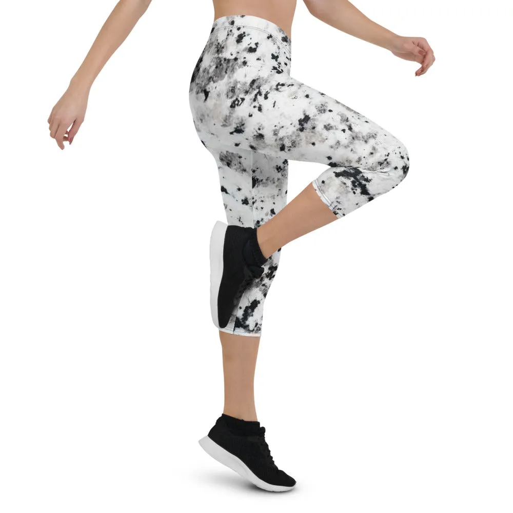 'Marble' capri yoga leggings