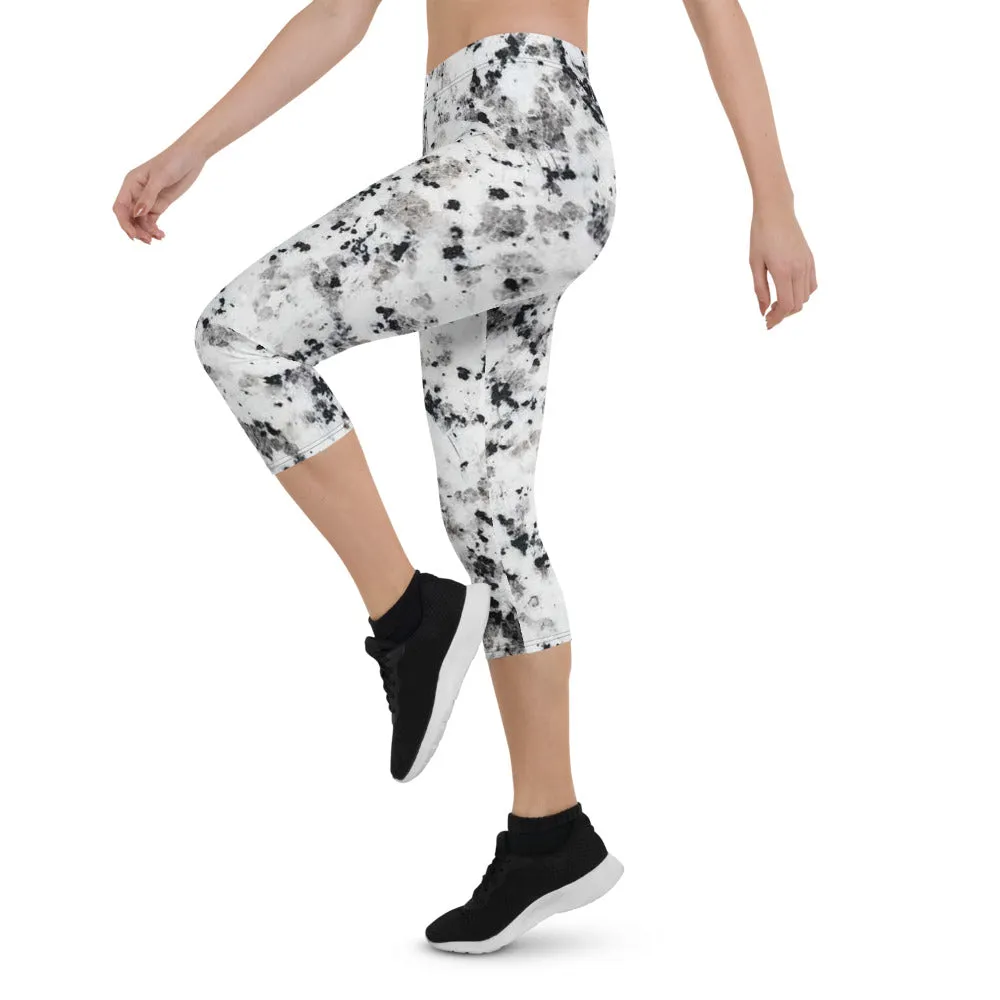 'Marble' capri yoga leggings