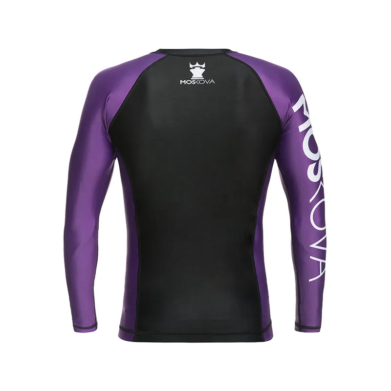 MOSKOVA BJJ RANKED RASHGUARD  BLACK/PURPLE - LONG SLEEVES
