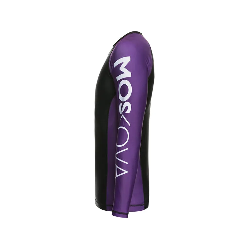 MOSKOVA BJJ RANKED RASHGUARD  BLACK/PURPLE - LONG SLEEVES