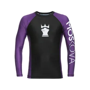 MOSKOVA BJJ RANKED RASHGUARD  BLACK/PURPLE - LONG SLEEVES