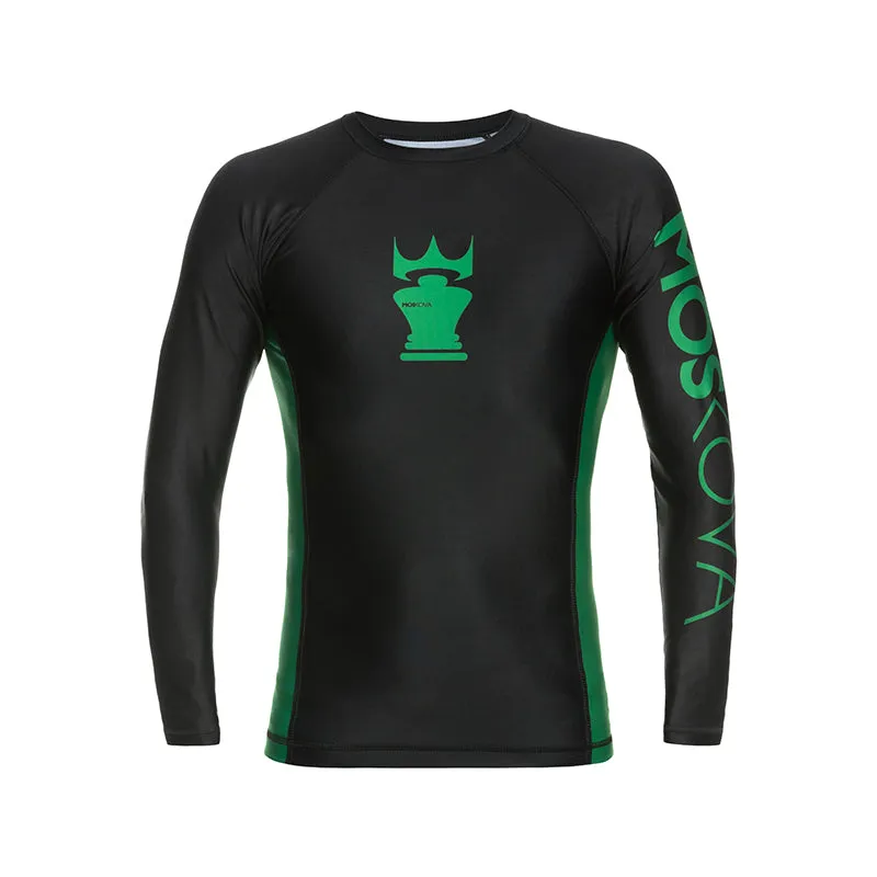 MOSKOVA TRAINING  RASHGUARD  BLACK/GREEN - LONG SLEEVES