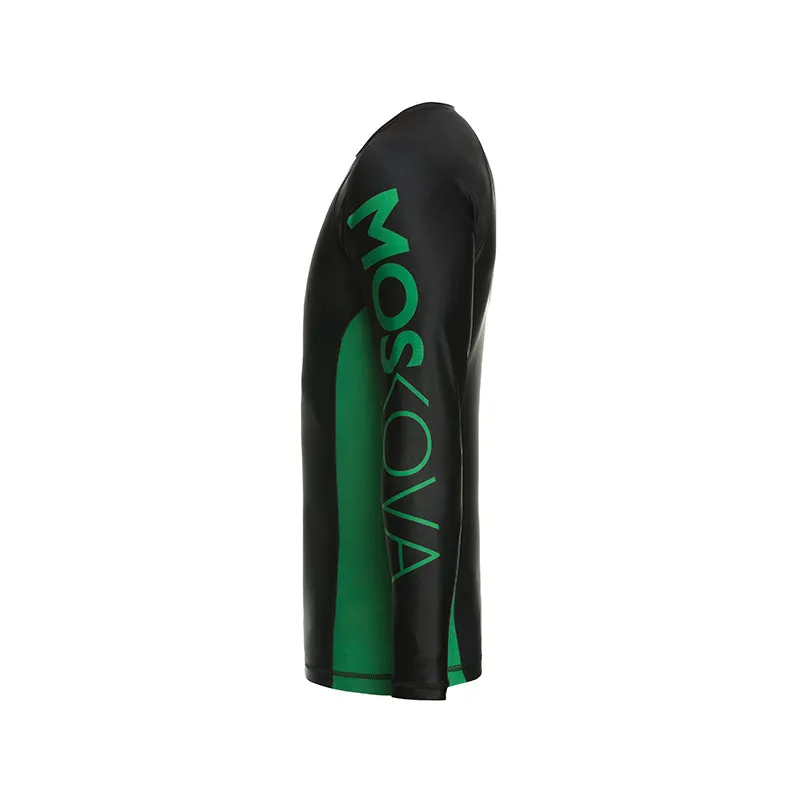 MOSKOVA TRAINING  RASHGUARD  BLACK/GREEN - LONG SLEEVES