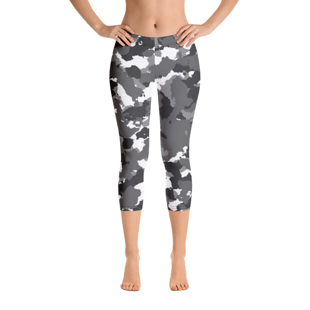 'Oreo Camo' capri yoga leggings