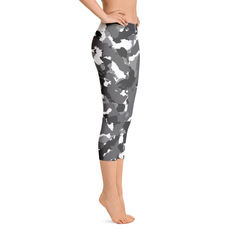 'Oreo Camo' capri yoga leggings