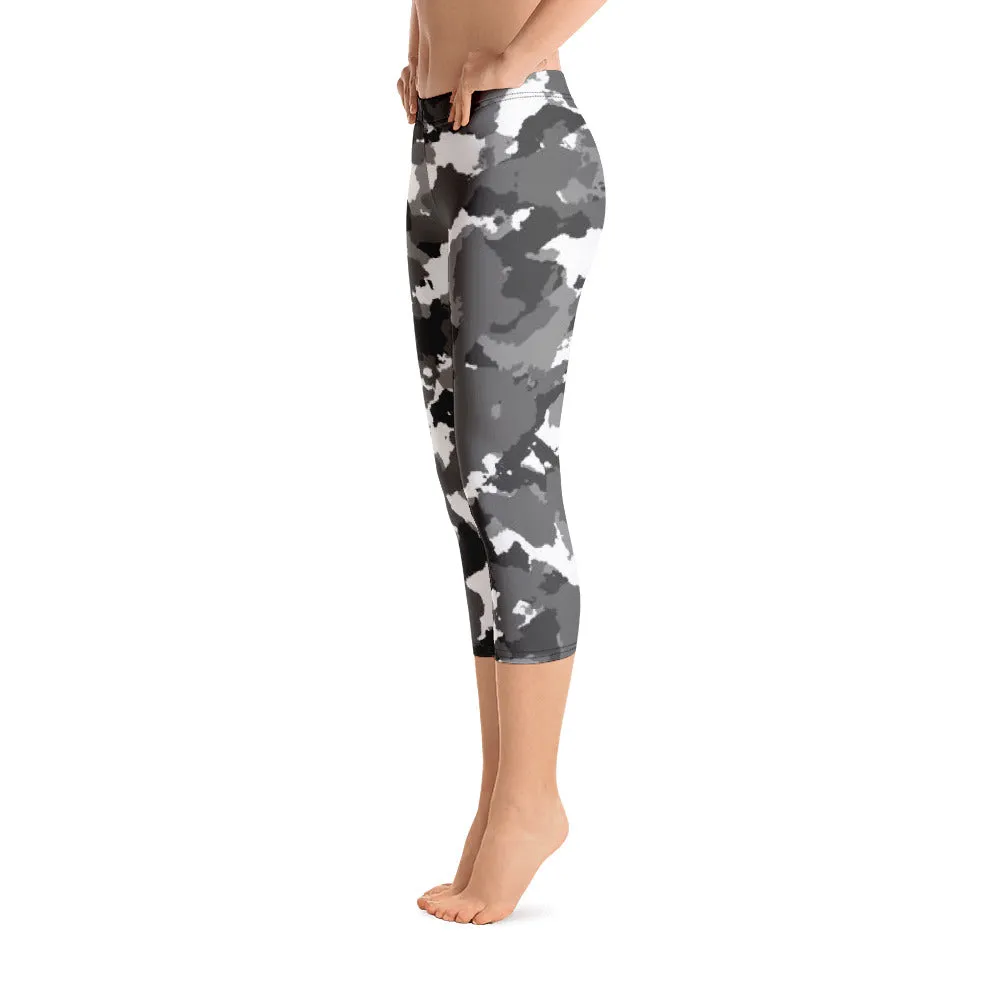 'Oreo Camo' capri yoga leggings