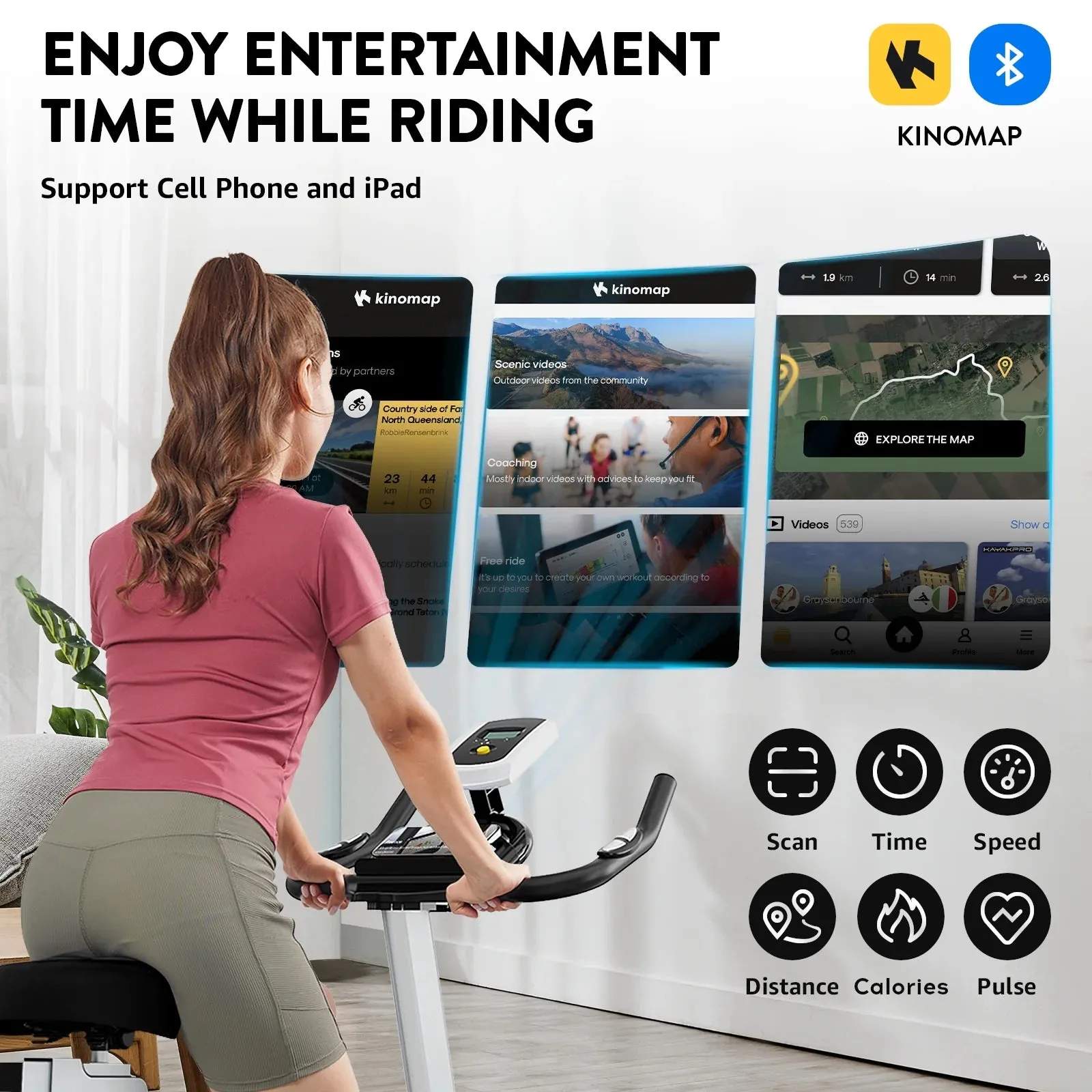 Pooboo Magnetic Exercise Bike Indoor Cycling Bike for Home Cardio Workout Stationary Bike Heavy-Duty Flywheel Quiet Belt Drive