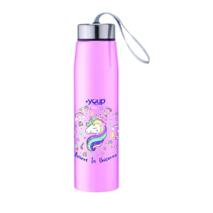Youp Stainless Steel Insulated Sky Pink Unicorn Kids Water Bottle Abby - 500 Ml